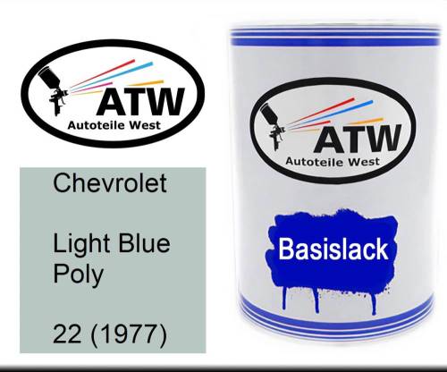 Chevrolet, Light Blue Poly, 22 (1977): 500ml Lackdose, von ATW Autoteile West.